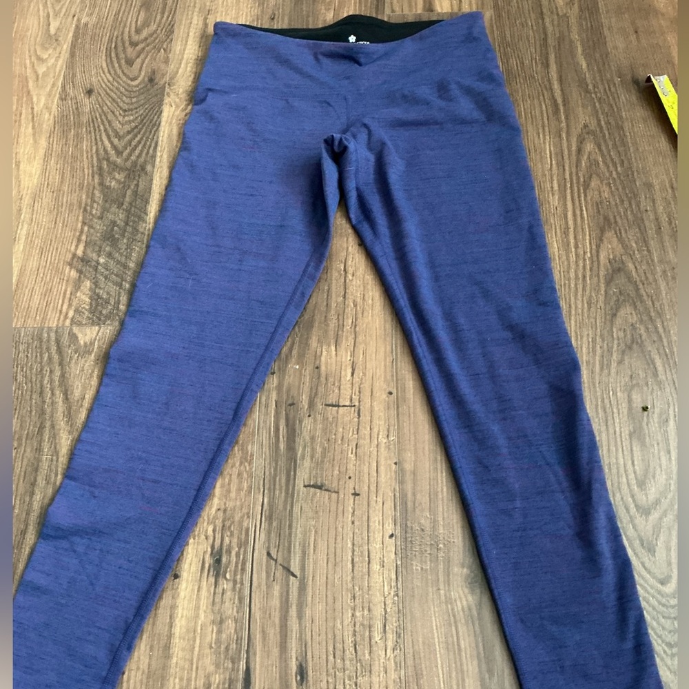 Tuff Athletics Purple Heathered Leggings Small High Rise Athletic Yoga Casual